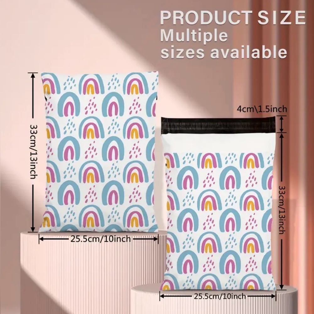 Multicolor Rainbow Office Shipping Supplies poly mailers pack of 7